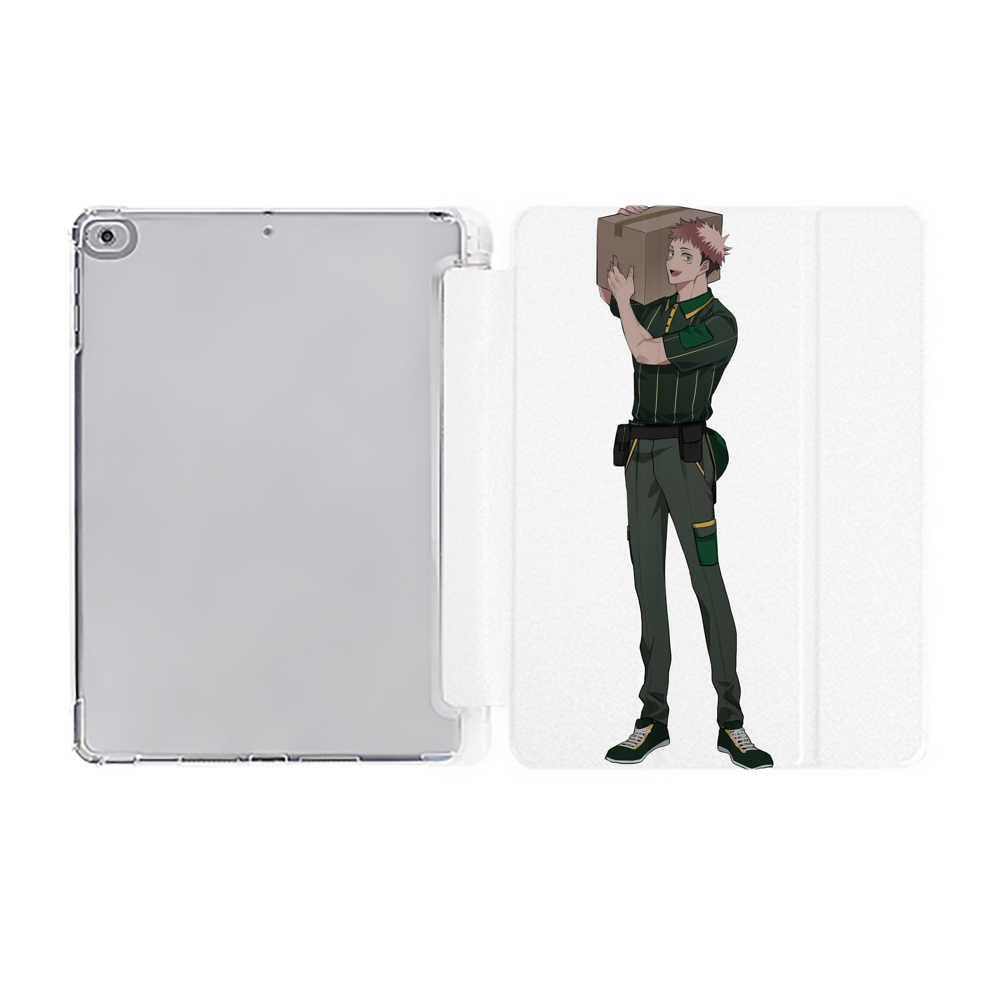 （画像用） 呪術廻戦 Jujutsu Kaisen IPad ケース ペン収納付き 三つ折りスタンド PUレザー×シリコン 対応機種9.5/10.5/10.9インチ